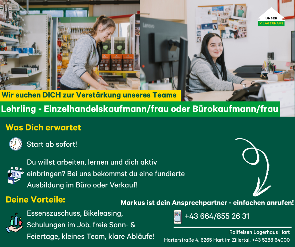 Stellenanzeige Lagerhaus Hart